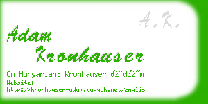 adam kronhauser business card